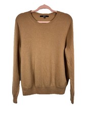 Quince 100% Cashmere Crewneck Sweater XL Camel Tan Soft Minimalist Essentials