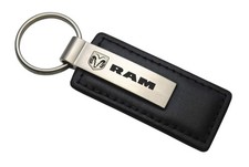 AU-TOMOTIVE GOLD Rectangular Leather Key Chain for Dodge Ram - Black