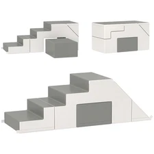 HOT-Qaba Foam Play Set for Toddlers and Children,Easy-to-clean 2 Piece Soft & Sa