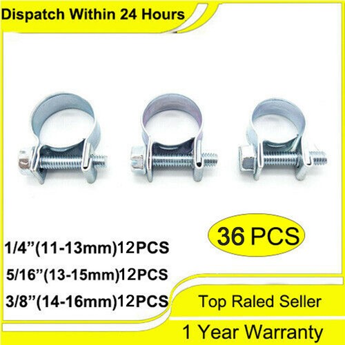 FUEL INJECTION HOSE CLAMP / AUTO Fuel clamps 36PCS (1/4", 5/16", 3/8