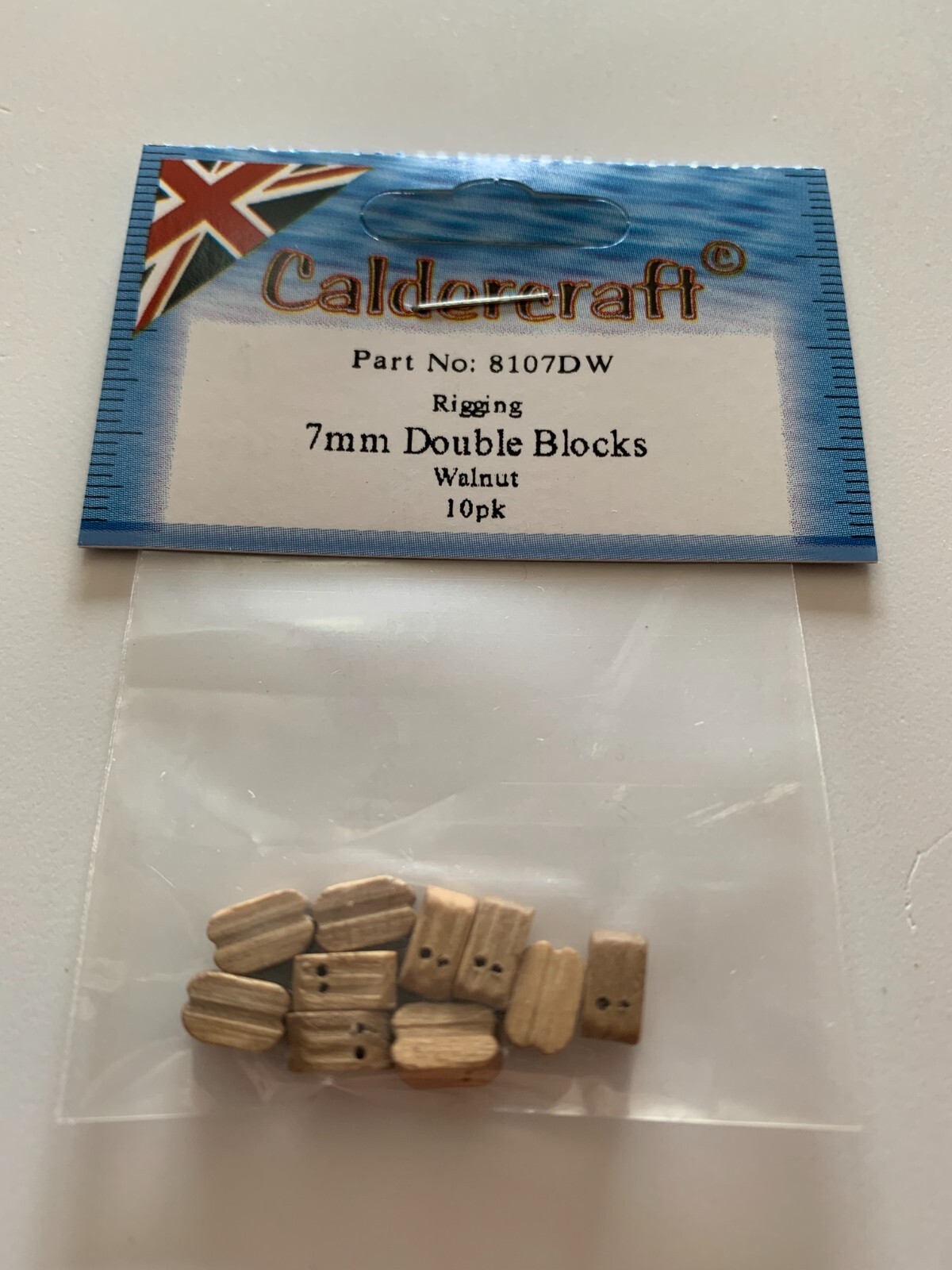 7mm Double Walnut Rigging Blocks Pack of 10 Caldercraft Model Boat Fittings