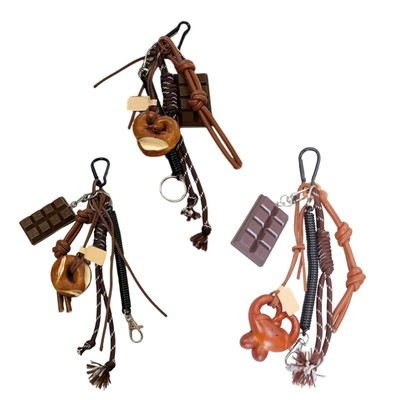 Stylish Pretzel Bread Keychain Pendant Adds Personality to Your Ride Handmade