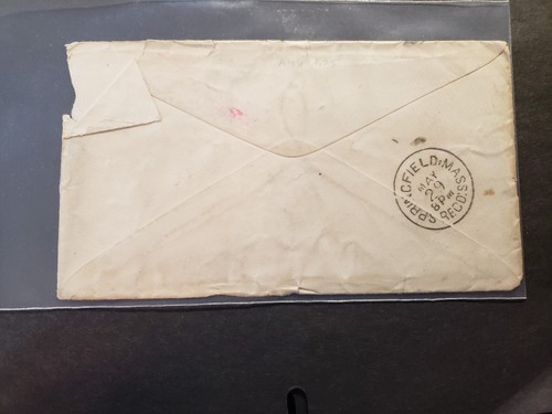 1870's FANCY CANCEL Postal History Cover LIGHT Co, LYNN to SPRINGFIELD, MASS - Picture 2 of 2