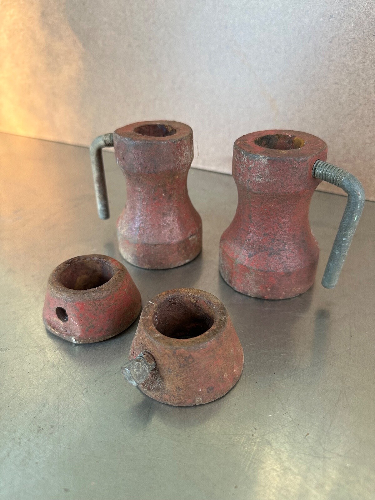 Lot of 4 Vintage Unbranded Barbell Standard one inch Collars Set #2203 ...