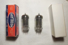 Pair Raytheon 5687 Twin Triode NOS USA B&K747 gm: 110/110 & 110/117