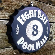 8 Ball Billiards Sign, Billiard Sign, Pool Lovers, Billiards Pool Gift Bar decor