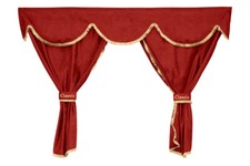 Set of 9 pcs Red Curtains + Decorations for Scania R/G Normal Cab & P Highline