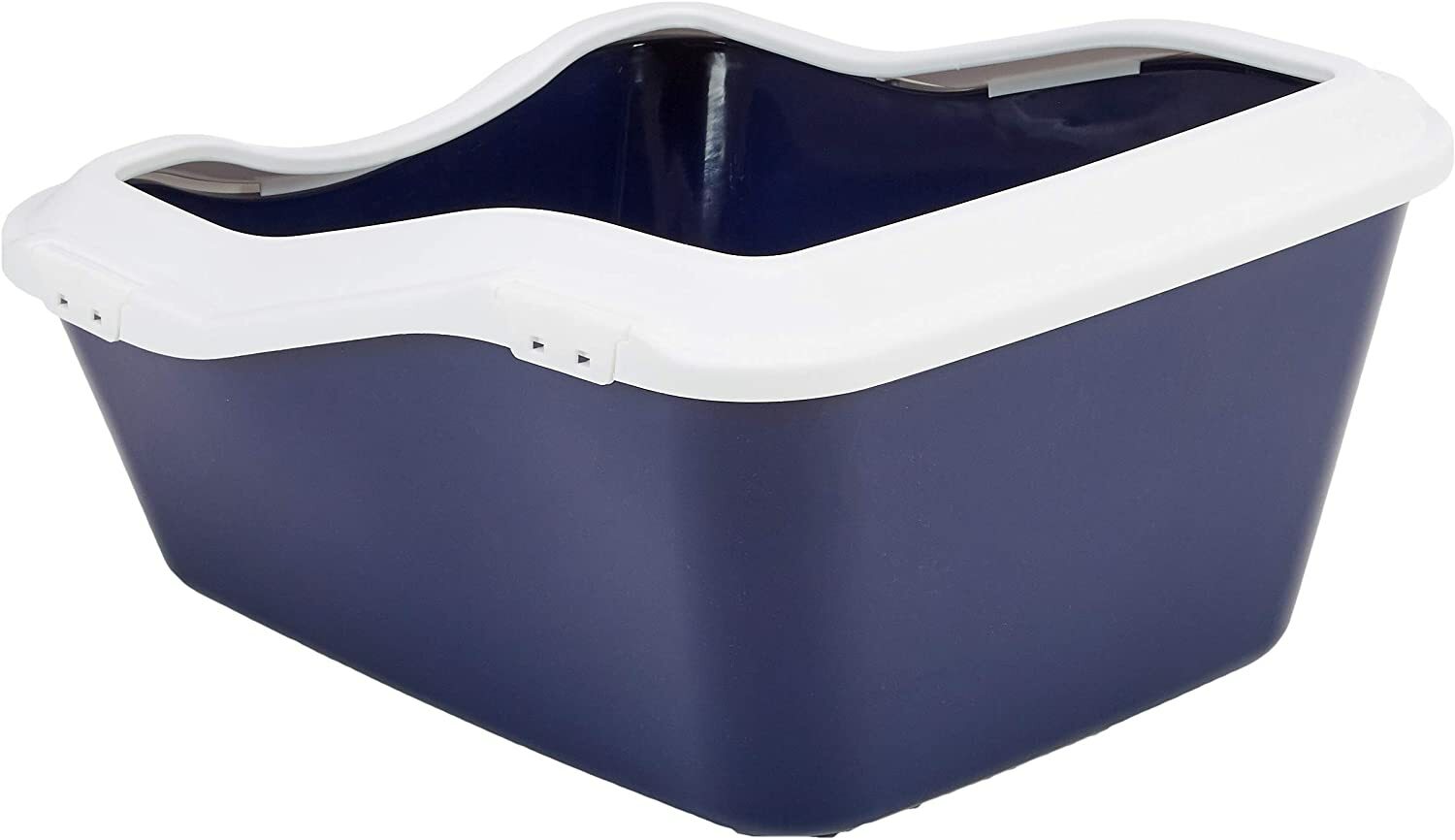 Trixie Cleany Cat Litter Tray White/Blue Extra High Rim NonSlip 45 x