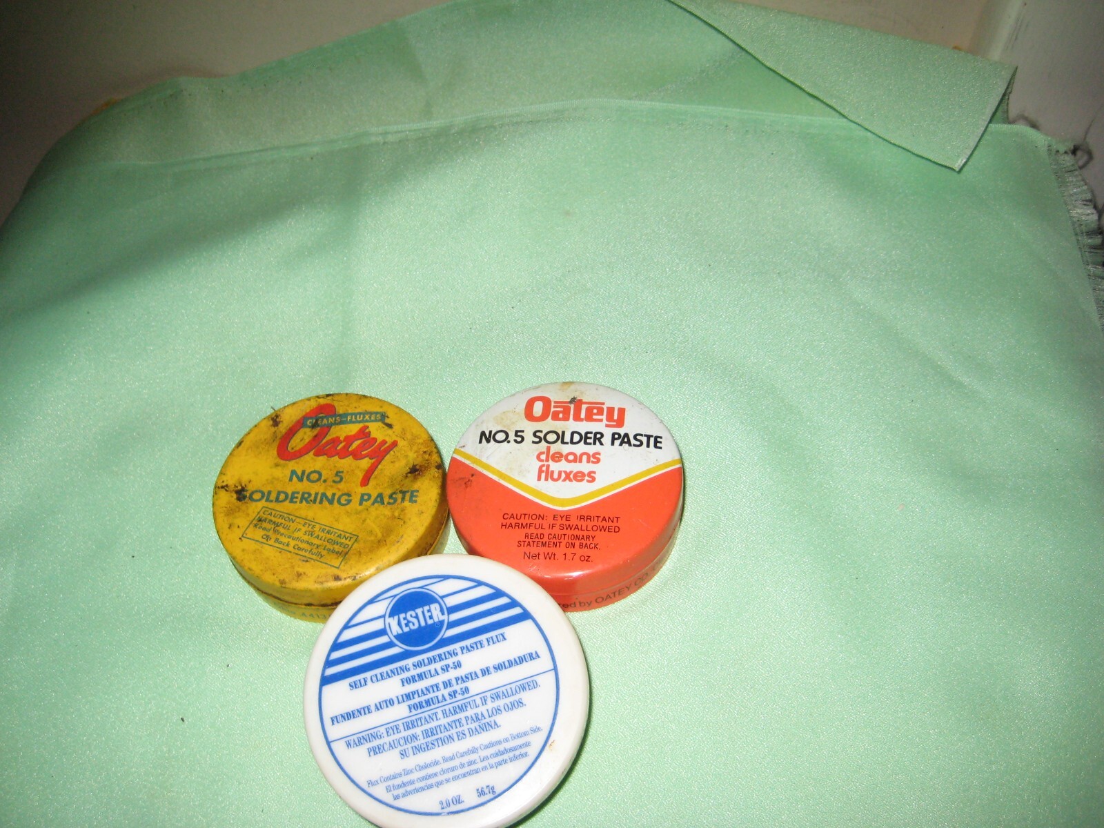 (3) 2 Vtge Oatey No. 5 Soldering Paste Tins + Kester Soldering Paste