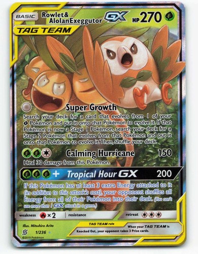 Pokemon Chinese Sun&Moon CSM2bC-156 Rowlet & Alolan Exeggutor-GX