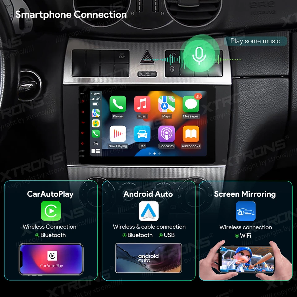 XTRONS Android 14 8-Core 4+64G Autoradio 8" GPS Navi WIFI Für Mercedes C209 A209 - Bild 4 von 4