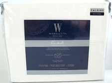 WAMSUTTA 625 Thread Pima Cott KING Sheet Set WHITE SCROLL, NEW