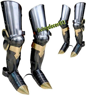 Medieval Armor Designer Steel Full Leg Guard Armor Halloween Costume Item 18 GA