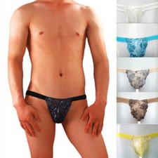 hommes dentelle sexy sous-vêtements mini-slips Slip de bikini gay Sissy Caleçons