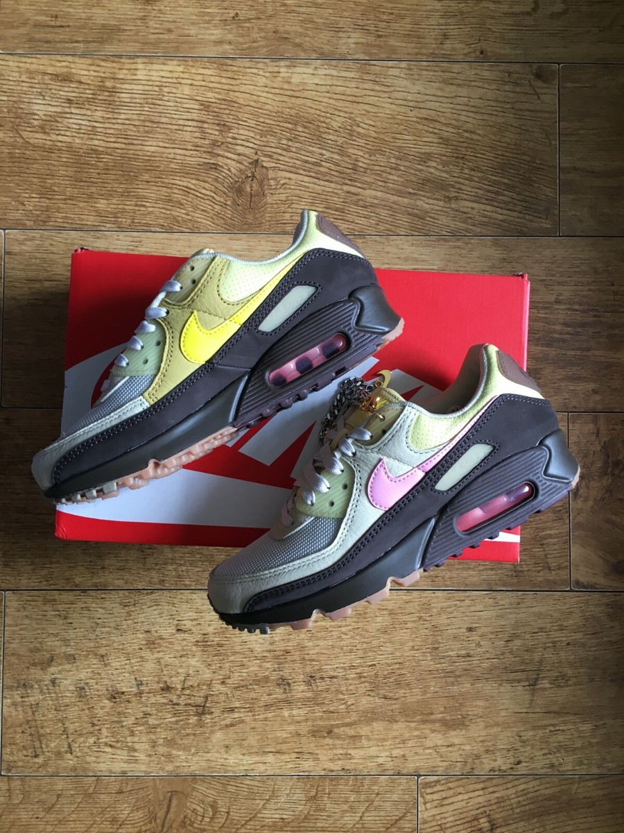 Women's Nike Air Max 90 Velvet Brown Cuban Link Size UK EUR 38