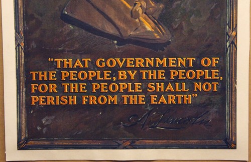 BUY LIBERTY BONDS Linen MOUNTED Original 1918 Poster PRESIDENT LINCOLN *REDUCED - Picture 3 of 3