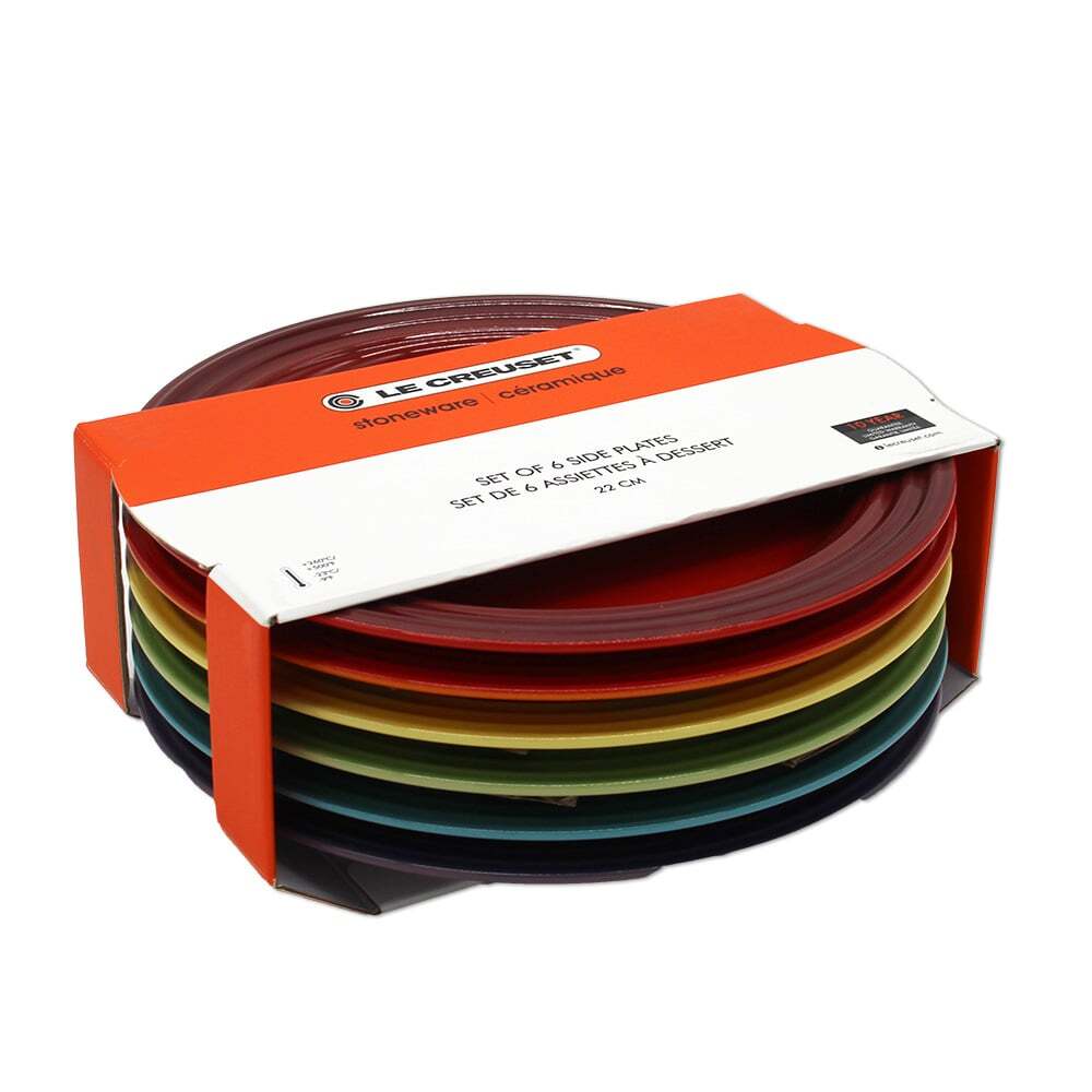 Набор фирменных тарелок Le Creuset из 6 радужных тарелок диаметром 22 см 17690₽
