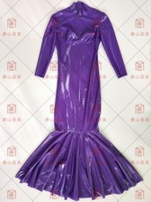 1322 Latex Dress Evening Dress Long Sleeve Dress High Elastic Slim 0.4mm