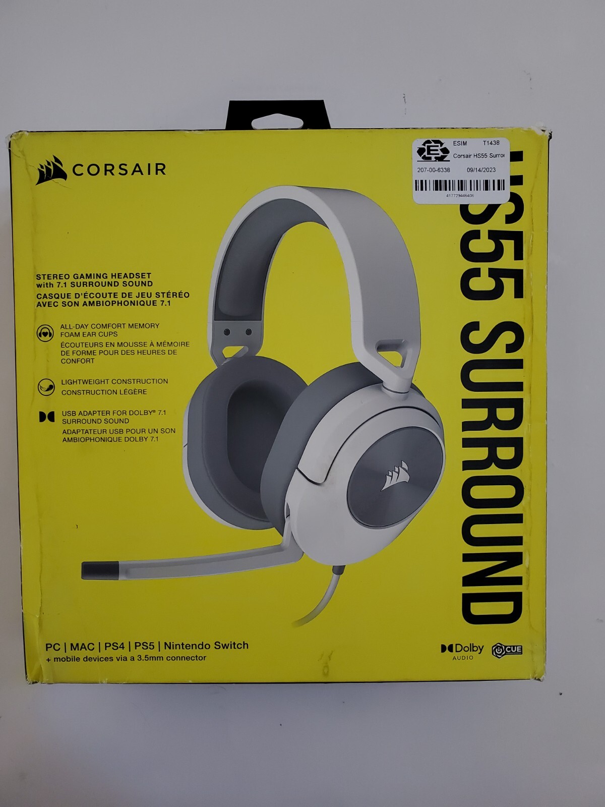 Corsair HS55 Surround Wired Gaming Headset White IDEAL IJL