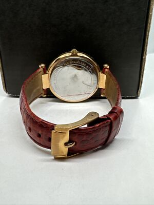Michael Kors Darci MK3191 Women Burgundy Leather Strap Analog Dial Watch JNA201 Michael Kors MK3191 Darci Gold Tone Dial Pave Ladies Wrist  main image 4