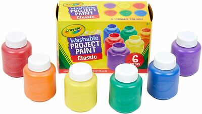 Crayola abwaschbare Kinderfarbe Set Packung mit 6 Flaschen 2oz NEU