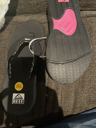Woman Reef Fanning Flip Flop Sandal Water Friendly RF1626 Color Black Brand New - Picture 3 of 5