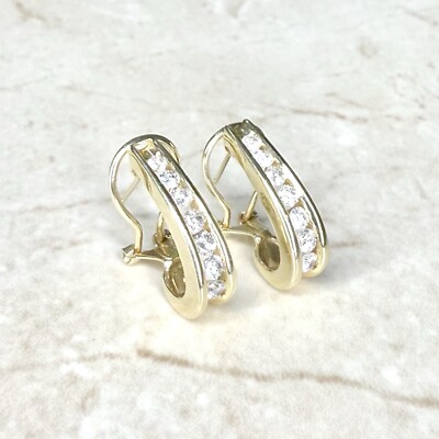 1 cttw 14K Diamant Huggie Ohrringe - Gelbgold Huggies - Diamant Ohrringe