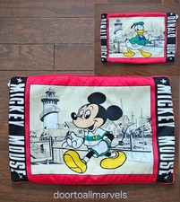 VTG Disney Throw Pillow Case Mickey Mouse Donald Duck Two-Sided Washable 18"x12"