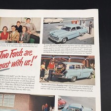 1954 Ford Blue Country Sedan Station Wagon Print Ad 10 X 13.5