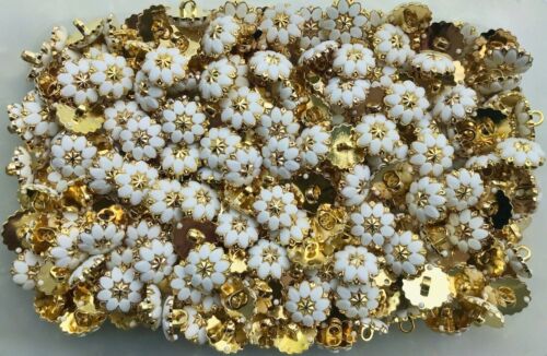 Buttons 18mm 28L White and Gold Flower Shank Jacket Coat Button Craft (W262) - Picture 16 of 24
