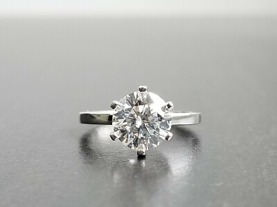 2 Ct Round Cut Simulated Diamond 6 Prong Solitaire Ring In 14K White Gold Plated