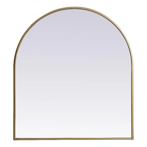 Elegant Decor Ayra 27x30" Arch Modern MDF Wood/Iron Mirror in Brass - Picture 1 of 9