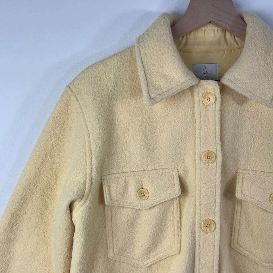 Joie Butter Amarillo Polar Abotonado Camisa Chaqueta Chaqueta Mujer Talla M Otoño Acogedora Foto 4 de 4