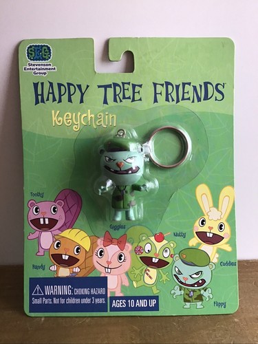 VINTAGE 2004 HAPPY TREE FRIENDS FLIPPY SEG TOYS FIGURES KEYCHAIN NEW