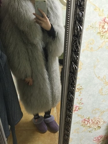 Damen Echt Mongolisch Lamm Schaf Mantel Lockig Lang Fell Jacke Winter Warm Mantel - Bild 3 von 30
