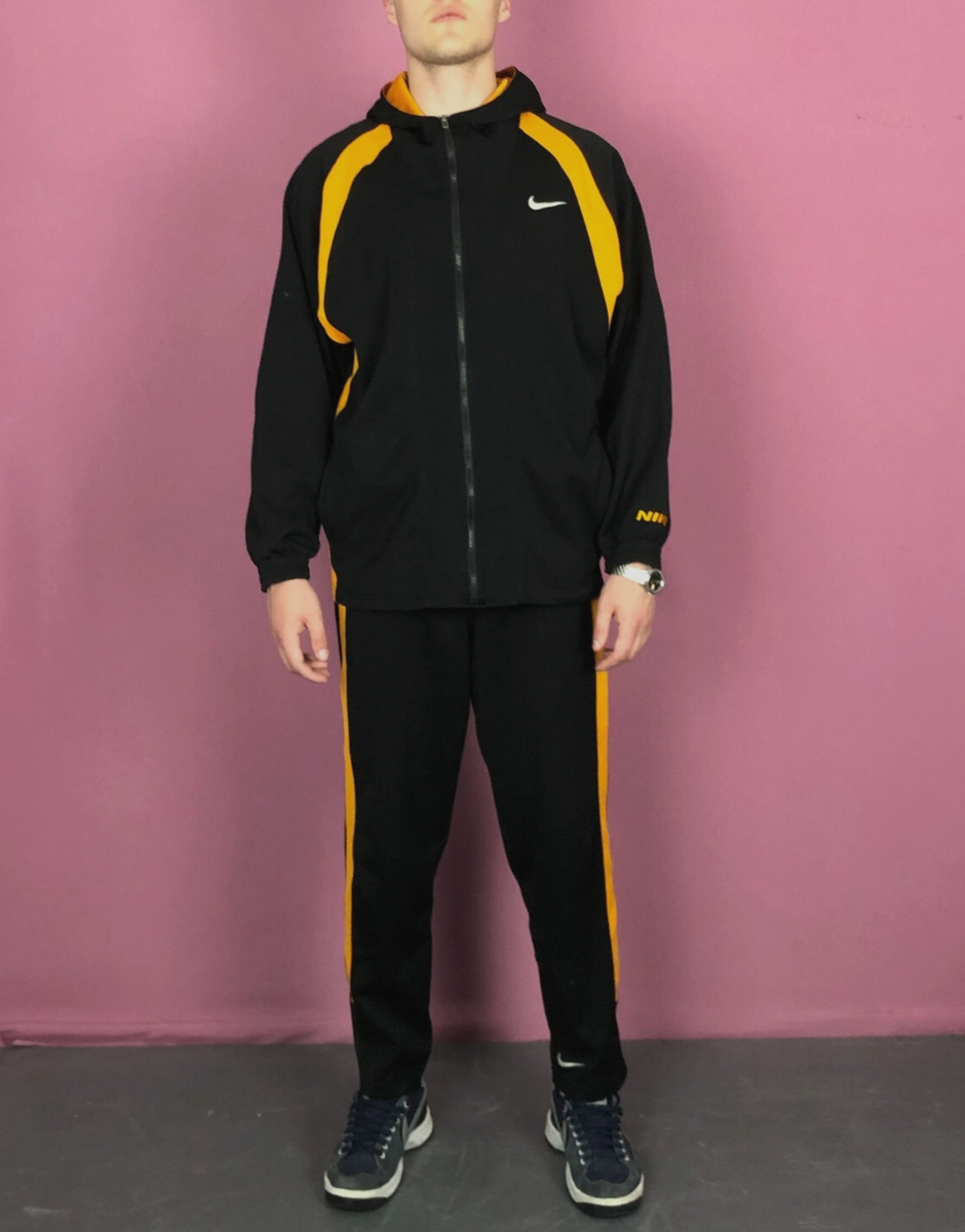 90s Nike Basketball Vintage Men's Tracksuit Set - M Black Zip