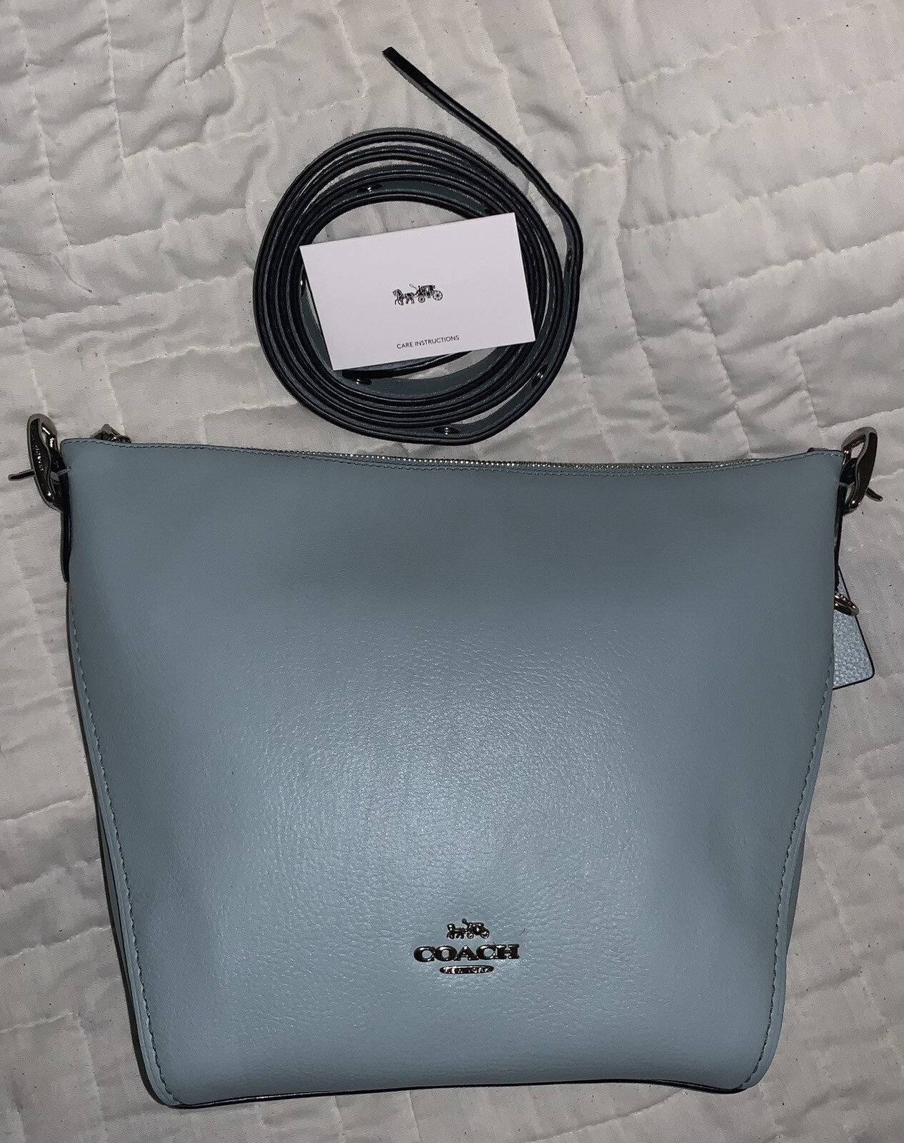 Coach Dufflette Pebbled Lt Mint Leather Crossbody Shoulder Bag NWOT eBay