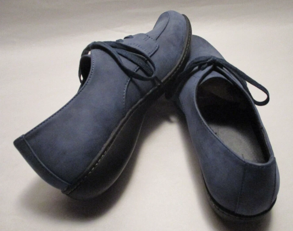 New Soft Style Womens 7N Blue Faux Suede Cushioned Oxford "Sensible" Shoes - Image 4 of 4