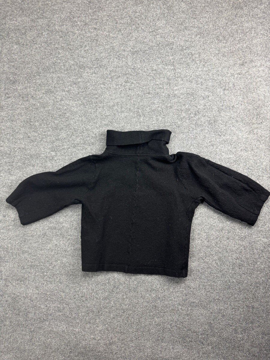 COS Wool Sweater Women's S Black Turtleneck 3/4 Sleeve Knit