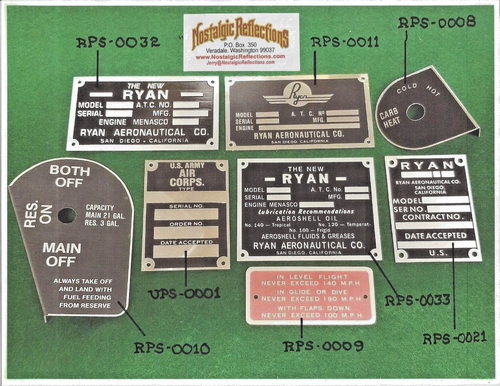 Ryan Aircraft PT-22 Parts CHOICE 1940's - 第 1/1 張圖片