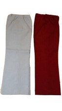 2 Vtg 70's Women's PXS Handmade Wide Leg Side Zip Elastic Waist High Rise Pants