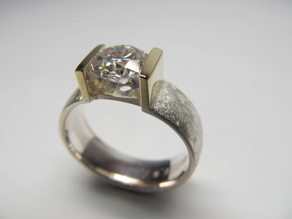 1 Diamant Ring 2,0 Carat im Labor hergestellt Moissanit   585 Gold 925 Silber - Bild 4 von 4