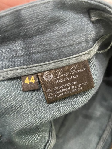 LORO PIANA Jeans Cropped Pantalone Verde 44 Denim Donna Elasticizzato Gamba Dritta - Foto 9 di 12