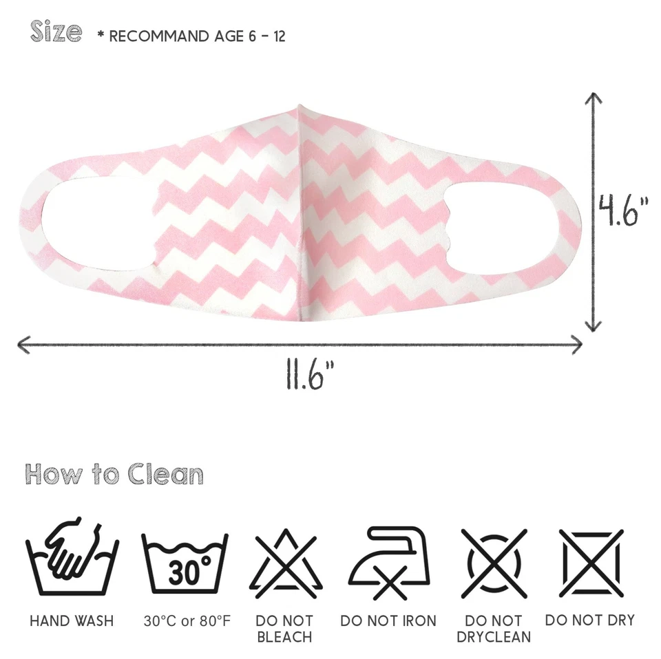 5 Pack Kid Girls Cute Animals & Unicorn Mixed Pattern Washable Face Masks - Image 3 of 3