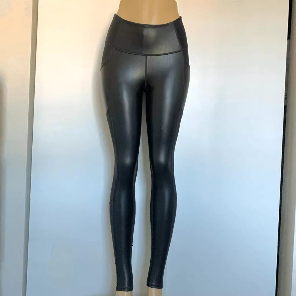 ATHLETA faux leather liquid leggings xs womens 870859