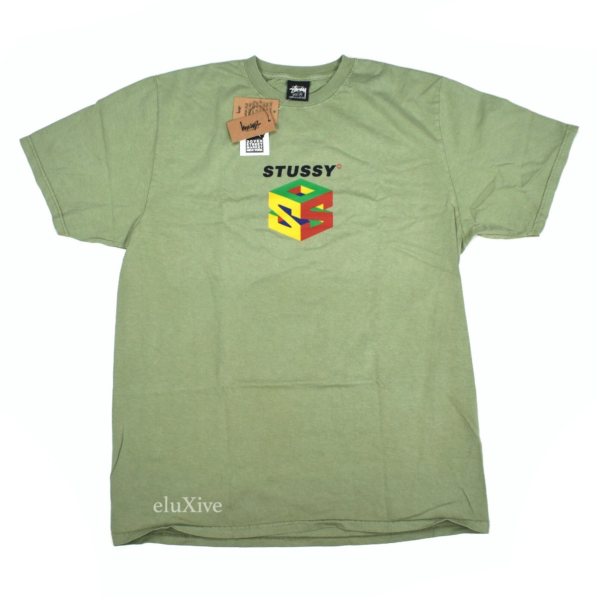 NWT Stussy Nintendo 64 Logo Print Retro Men T-Shirt Olive NWT Stussy Nintendo 64 Logo Print Retro Men T-Shirt Olive