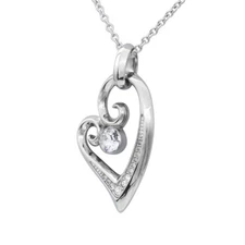 Heart Necklace with clear crystal stainless steel Pendant by Controse