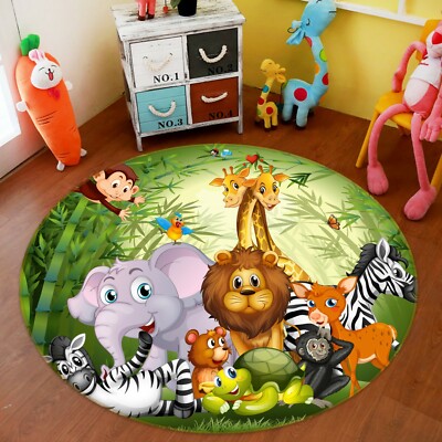 3D Giraffe Zebra ZHUA545 Game Non Slip Rug Mat Photo Carpet Zoe