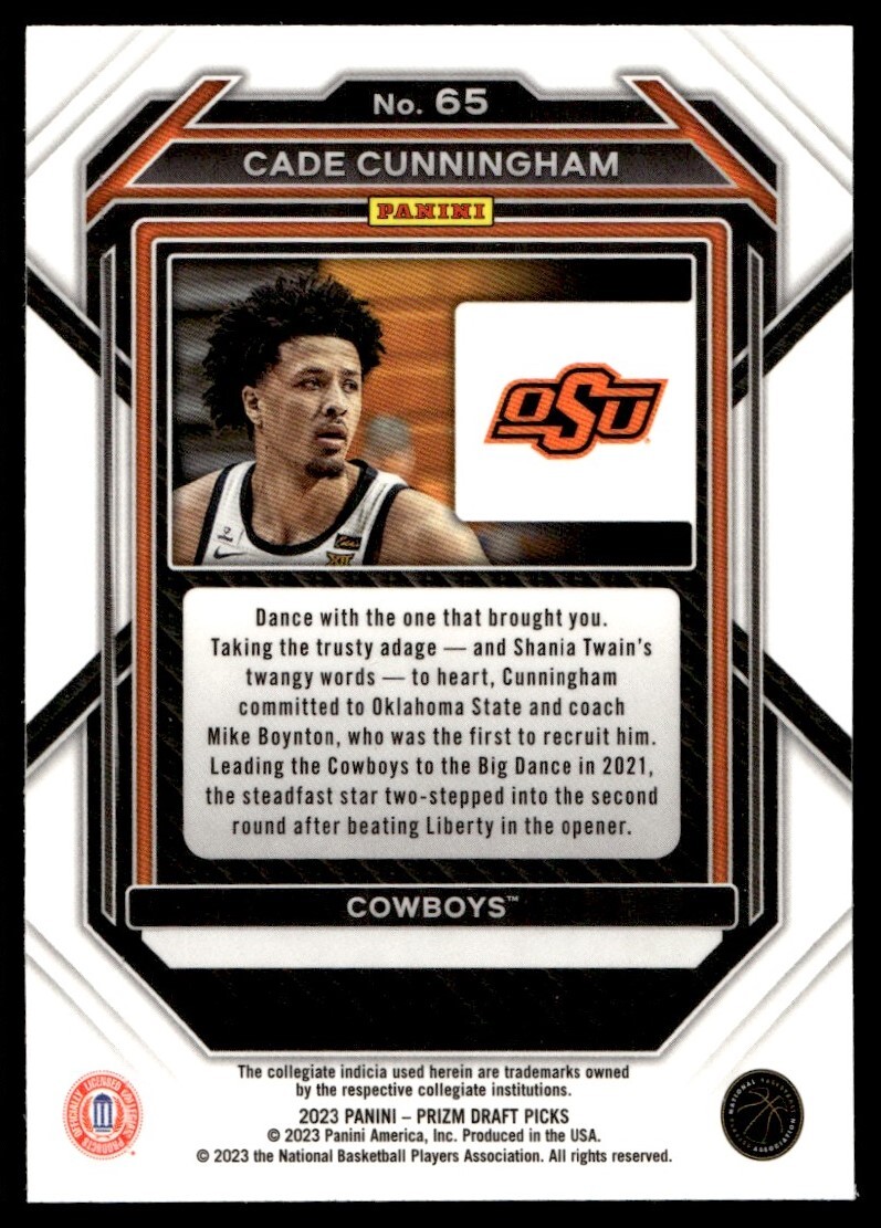 2023-24 Panini Prizm Draft Picks Cade Cunningham #65 | eBay
