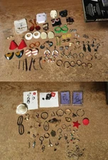 HUGE LOT OF JEWELRY 45 PAIRS OF EARRINGS WITH A LOT OF SOLO EARRINGS/WRONGWAY052